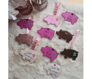 Stickserie ITH - Anhänger Glücksschwein Schwein